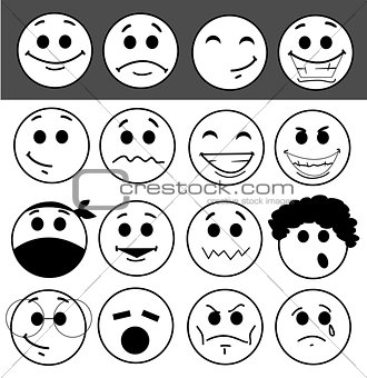 Vector set of glossy Emoticons 