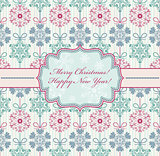 christmas card with abstract snowflakes