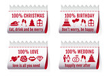 fabric tags for cards, vector set