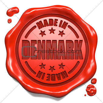 Made in Denmark - Stamp on Red Wax Seal.