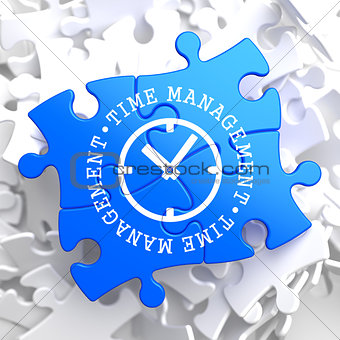 Time Management Concept on Blue Puzzle.