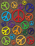 Colorful Peace Symbol on Texture Background