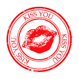 stamp " kiss you"