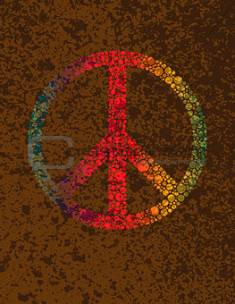 Peace Symbol Polka Dots on Texture Background