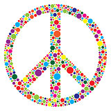 Peace Symbol with Polka Dots Illustration