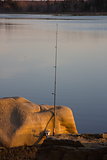 abandoned fishing rod