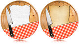 Notebook Cutting Boards with Knife and Tablecloth