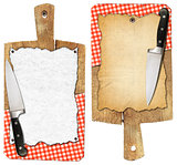 Notebook Cutting Boards with Knife and Tablecloth