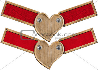Wood Hearts with Labels for Message