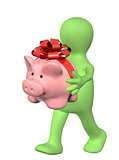 Puppet with piggy bank