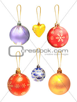 Set of Christmas ornaments