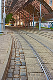 Tram station with a canopy 