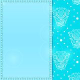 Light Blue Greeting Card with Place for Text