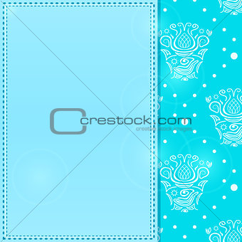 Light Blue Greeting Card with Place for Text