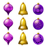 vector illustration of collection of colorful Christmas bauble