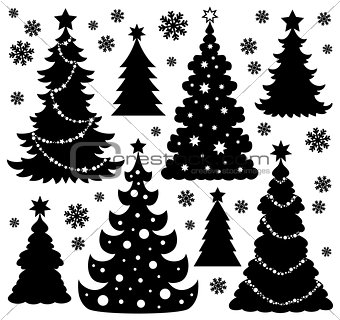 Christmas tree silhouette theme 1