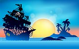 Pirate ship near small island 1