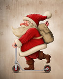 Santa Claus and the Push scooter