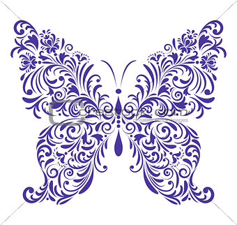 abstract floral butterfly 
