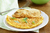 fresh egg omelet with basil