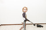 child doing household chore