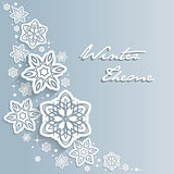 Abstract 3D Snowflakes Design Vector  Christmas Background