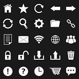 Tool bar icons on black background