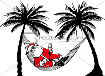 Santa Claus in hammock