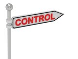 CONTROL arrow sign with letters 