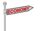 ECONOMY arrow sign with letters 