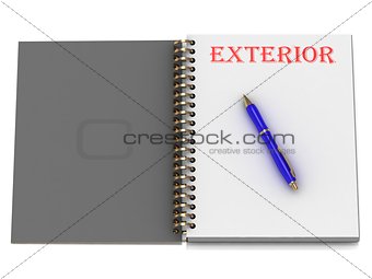 EXTERIOR word on notebook page 