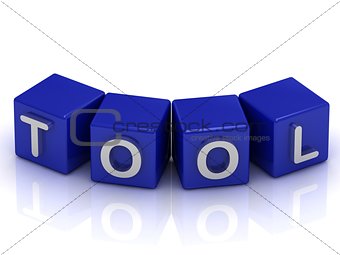 Tool text on blue cubes