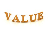 VALUE sign with orange letters 