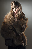 fashion woman with elegant fur 