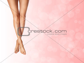 healthy slender female legs