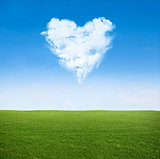 field clouds in shape of heart