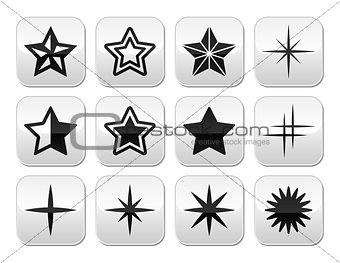 Stars christmas celebration vector buttons set