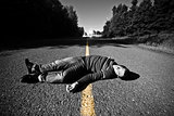 Empty Road With Dead Body in the Middle