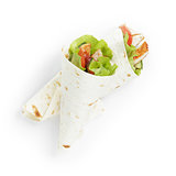wheat tortilla with chicken and vegetables