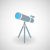 Simple icon of 3d telescope