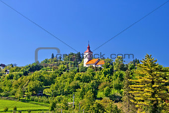 Zagreb green zone hill church