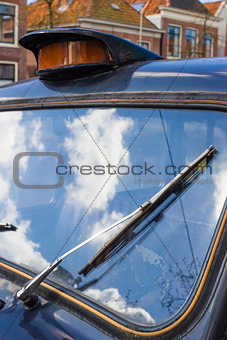 Vintage windshield wiper. Detail of windshield wiper on classic 