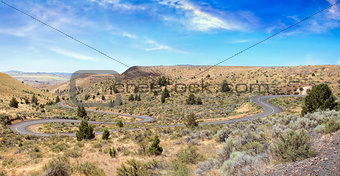 Winding Road in Central Oregon Panorama