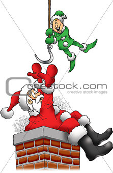 Santa is Stuck in a Chimney
