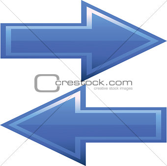Vector colorful arrows left right