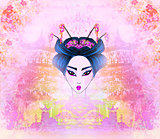  Abstract Beautiful geisha Portrait 