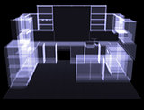 Kitchen. X-ray rendering