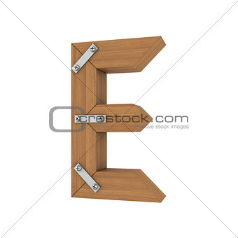 Wooden letter E