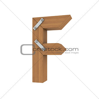 Wooden letter F