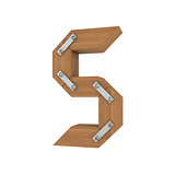 Wooden letter S